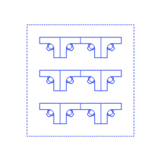 Layouts Open Offices Rows T Shape Single Craft Design Svg File, Free Vectors File